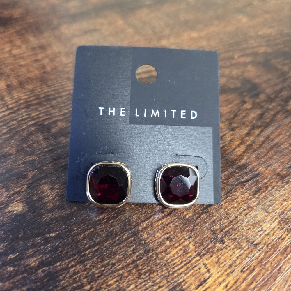 BOGO💖The Limited Goldtone Ruby Red Stud Earrings